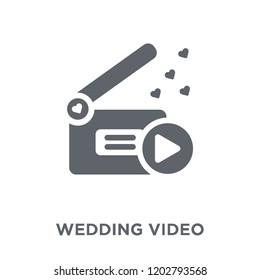 Wedding video icon. Wedding video design concept from Wedding and love collection. Simple element vector illustration on white background.