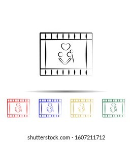 wedding video multi color style icon. Simple thin line, outline vector of wedding icons for ui and ux, website or mobile application