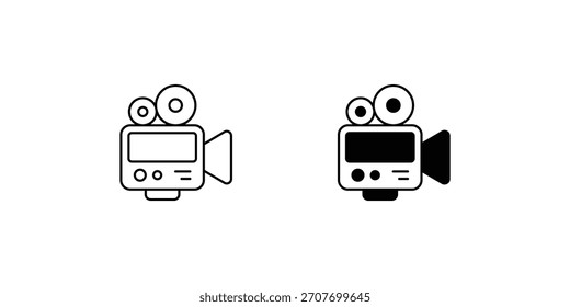Wedding Video set icon with white background vector stock illustration