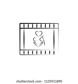 wedding video sketch illustration. Element of wedding icon for mobile concept and web apps. Sketch style wedding video icon can be used for web and mobile on white background