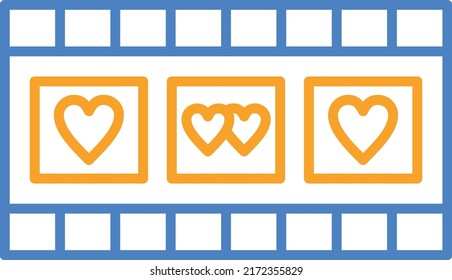 Hochzeitsvideo-Vektorsymbol. Kann für Druck-, Mobil- und Web-Anwendungen verwendet werden.