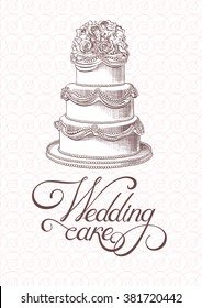 Wedding Vintage Cake Vector