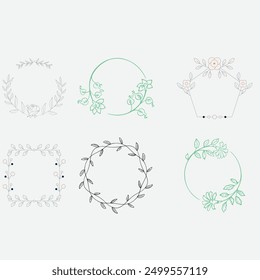 Wedding vintage elements big collection. Romantic hand drawn vector floral set with frames, flowers, leaves and ribbons. Save the Date and Invitation.