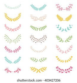 Wedding vintage elements collection. Romantic hand drawn vector floral set with frames, flowers, leaves 