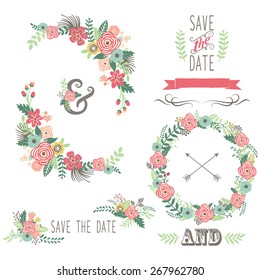 Wedding Vintage Floral Elements