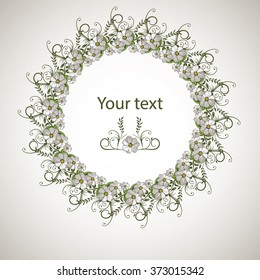 Wedding Vintage Flowers Wreath. Ã�Â¡hamomile wreath- illustration