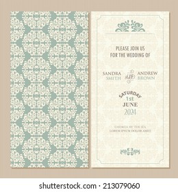 Wedding vintage invitation card or announcement 