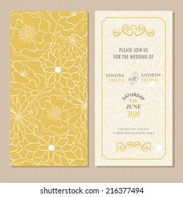 Wedding vintage invitation card or announcement