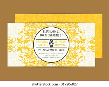 Wedding vintage invitation card or announcement.