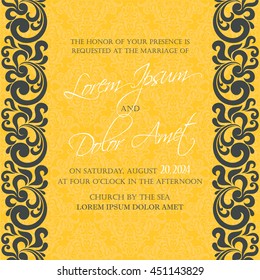 Wedding vintage invitation card or announcement.