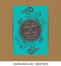 Wedding vintage invitation card or announcement. Can be used as birthday card or party invitation.
