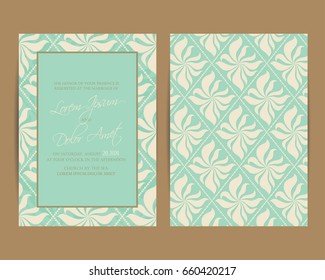 Wedding vintage invitation card or announcement.