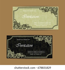 Wedding vintage invitation card or announcement.