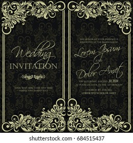 Wedding vintage invitation card or announcement.