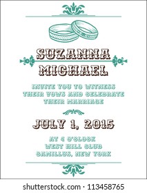 Wedding Vintage Invitation Card - in vector