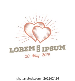 wedding vintage logo, vector