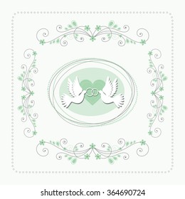 wedding vintage vegetable ornament on a light background