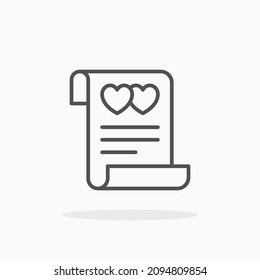 Wedding Vows icon. Editable Stroke and pixel perfect. Outline style. Vector illustration. Enjoy this icon for your project.