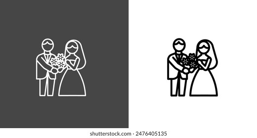 Wedding vows Outline Icon Vector Illustration