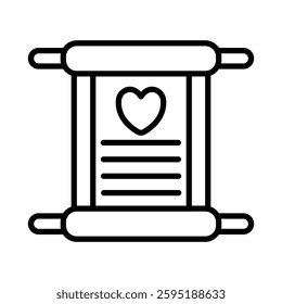 Wedding Vows Vector Line Icon Design