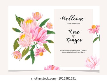 wedding wellcome board with hand drawn floral