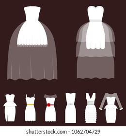 Wedding white bride vector dress elegance fashion style celebration bridal shower weddind-day composition illustration