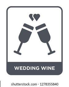 wedding wine icon vector on white background, wedding wine trendy filled icons from Birthday party and wedding collection, wedding wine vector illustration