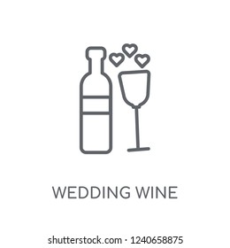 wedding Wine linear icon. Modern outline wedding Wine logo concept on white background from Birthday party and wedding collection. Suitable for use on web apps, mobile apps and print media.