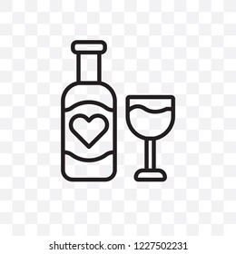 wedding Wine vector linear icon isolated on transparent background, wedding Wine transparency concept can be used for web and mobile