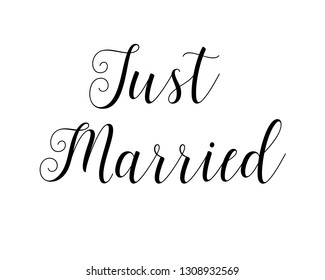 Wedding word art text typography type graphic illustration vector for just married