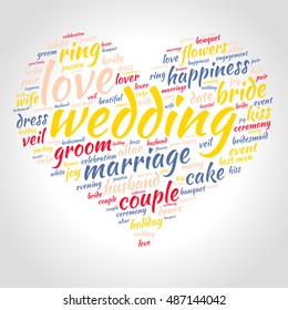 Wedding word cloud. Vector illustration.