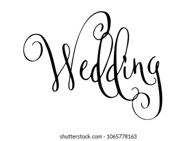 Wedding Word Hand Written Vector Design Stock Vector (Royalty Free ...