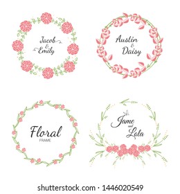 Wedding wreath collection for wedding. - Premium vector