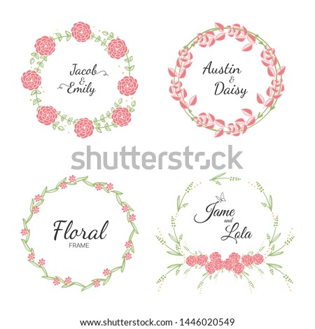 Wedding wreath collection for wedding. - Premium vector