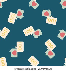 wedding yes i do words flat icon,eps10 seamless pattern background