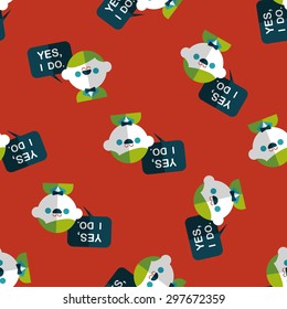 wedding yes i do words from groom flat icon,eps seamless pattern background