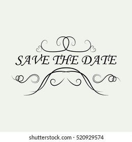 Wedding,save the date.Ornamental decorative elements.Vector illustration.Vintage and filigree decoration.Filigree divider wedding,christmas invitation.Calligraphic design elements and page decoration.