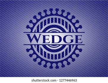 Wedge badge with jean texture
