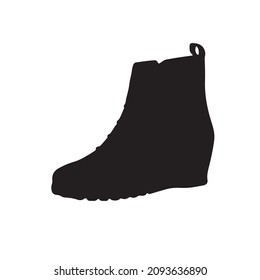 silueta de botas de cuña vector aislado