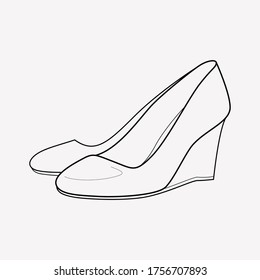 Wedge heel icon line element. Vector illustration of wedge heel icon line isolated on clean background for your web mobile app logo design.