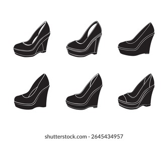 wedge heels sketch icon vector silhouette illustration
