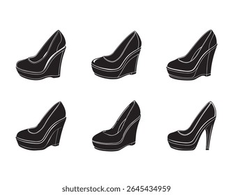 wedge heels sketch icon vector silhouette illustration