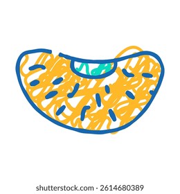 wedge mandarin clementine doodle icon sketch vector. wedge mandarin clementine sign. isolated symbol illustration