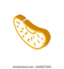 vectores de iconos isométricos de la clementina de mandarina de cuña. signo de la clementina de mandarina en cuña. ilustración de símbolo aislado