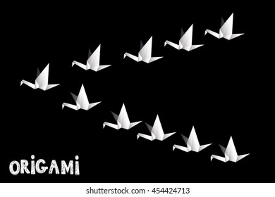 a wedge of origami cranes card