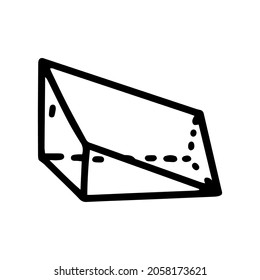wedge prism line vector doodle simple icon