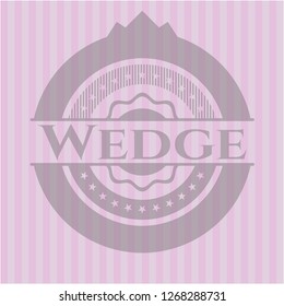 Wedge realistic pink emblem
