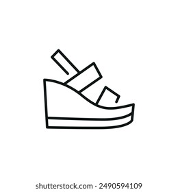 Wedge sandal icon. Simple wedge sandal icon for social media, app, and web design. Vector illustration.