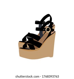 Wedge sandals vector design illustration isolated on white background