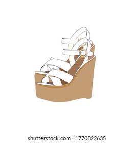 Wedge sandals vector design illustration isolated on white background